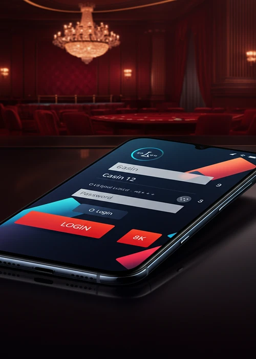 Beveiligde inloginterface van StaXino Casino met velden voor gebruikersnaam en wachtwoord op een gestileerde achtergrond